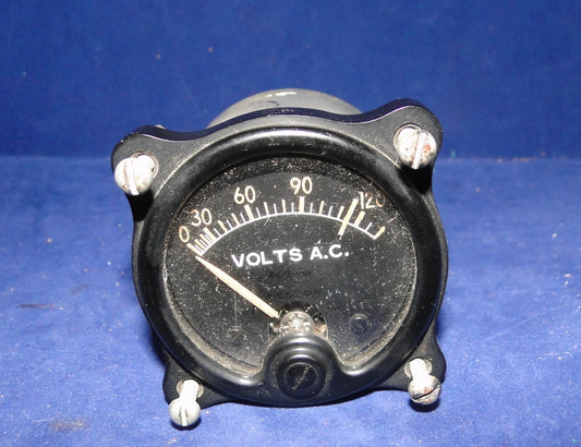 WESTON MODEL 833, AIRCRAFT VOLTMETER, 2.5 INCH, 0 - 130VAC 400HZ, US ARMY TYPE G-1