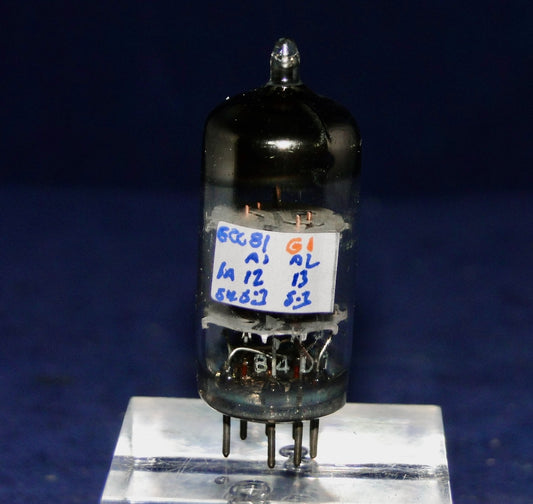 ECC81, MULLARD, OLD SHIELD, YELLOW PRINT, FACTORY CODE, Tk3 B4D1, BLACKBURN 1964 MANUFACTURE