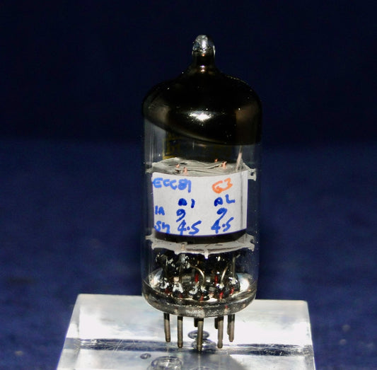 ECC81, MULLARD, OLD SHIELD, YELLOW PRINT, FACTORY CODE, Tk3 B5A3, BLACKBURN 1965 MANUFACTURE