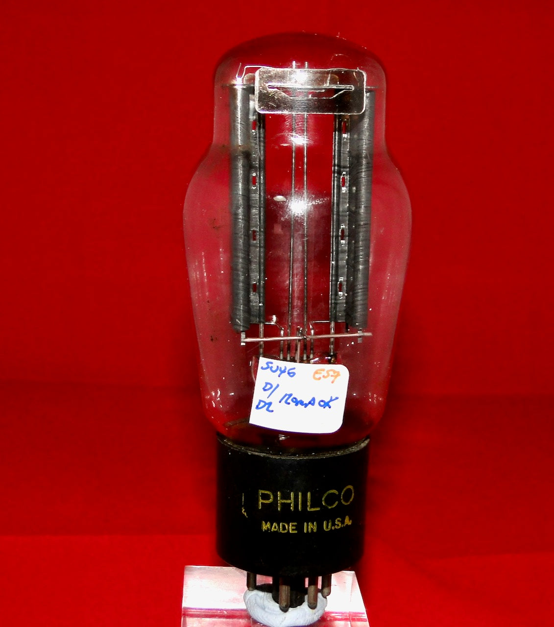 5U4G, PHILCO ,5 RIB ,CHARCOAL ANODE, 5P DATE CODE, M-R PRINT, 1955 PRODUCTION 5u4