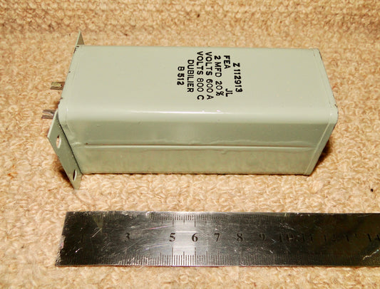 DUBILIER PAPER IN OIL, PIO, BLOCK CAPACITORS 2uF @ 800V NEW NOS