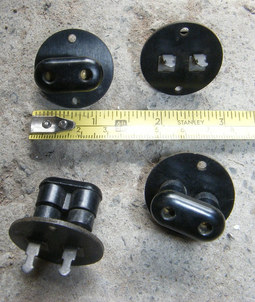 VINTAGE HIFI CHASSIS SPEAKER OUTLET SOCKET & PLUG COMBO - MULLARD MAGIC