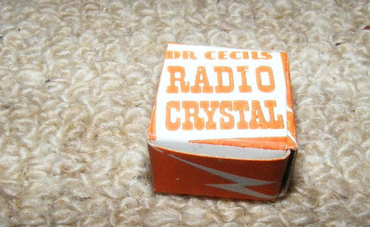 DR CECIL'S RADIO CRYSTAL BOXED GALENA DETECTOR FOR CRYSTAL SETS 1940S