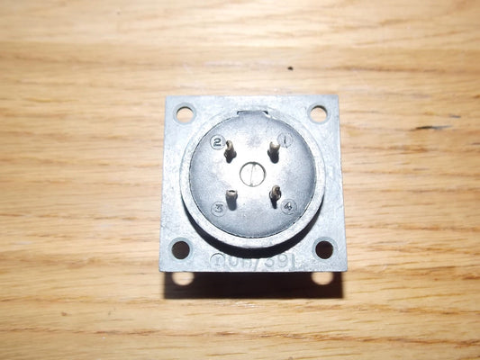 W PLUG, PLESSEY CIRCULAR, CHASSIS PLUG,  4 WAY, AIR MINISTRY, GEE, 10H/391, UNUSED, NOS,