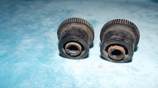 MILLED EDGE, PHILIPS STYLE, BLACK, PAIR, 29mm DIA, 20mm HIGH, 6mm SHAFT,