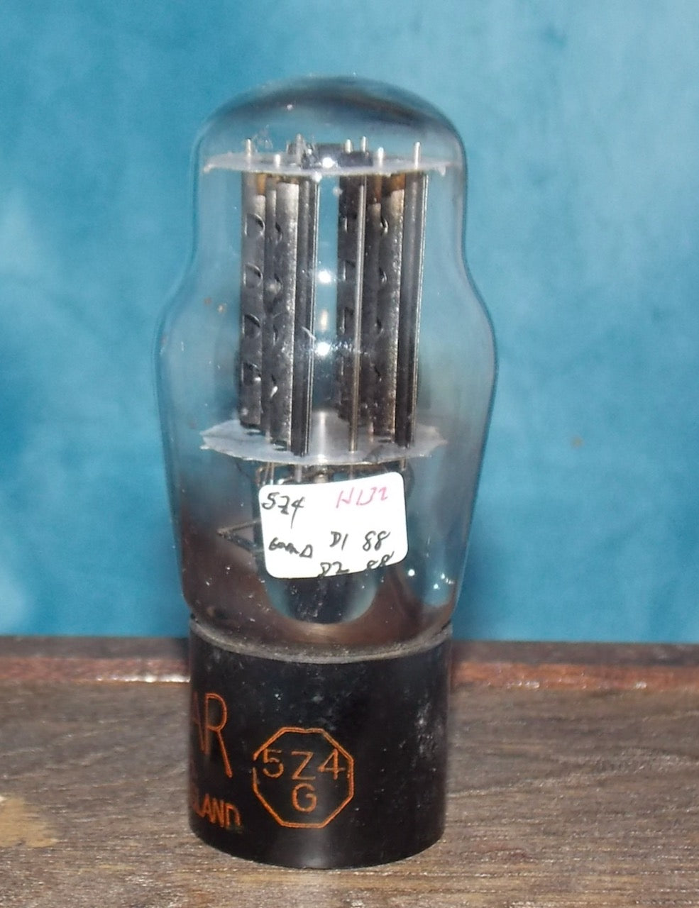 5Z4G, BRIMAR, ORANGE PRINT, OCTAGON CARTOUCHE, BLACK BASE