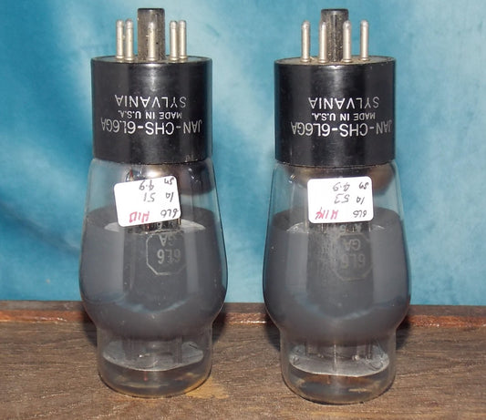 6L6GA, SYLVANIA, MATCHED PAIR, JAN, US MILITARY