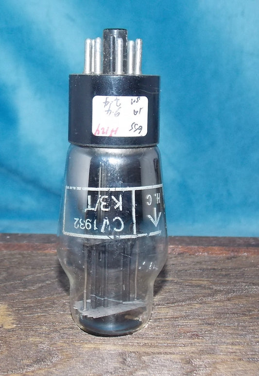 CV1932, TUNGSRAM, MIL SPEC 6J5G, BLACK BASE, AIR MINISTRY PRODUCTION, PRINT, TOTTENHAM, MARCH 1952 PRODUCTION