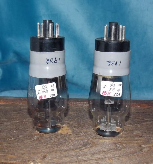 CV1932, TUNGSRAM, MIL SPEC 6J5G, MATCHED PAIR, BLACK BASE, AIR MINISTRY PRODUCTION, PRINT, TOTTENHAM, PRE 1953 PRODUCTION