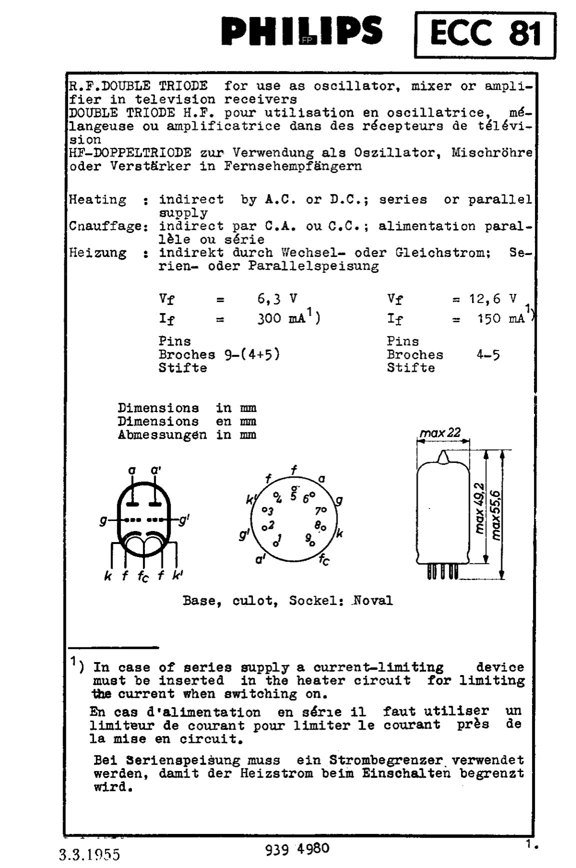 ECC81, MAZDA, NEW BOXED, CV4024