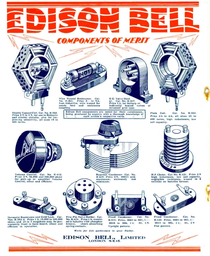 EDISON BELL, BASKET WEAVE COIL, MARKED 75, 1930