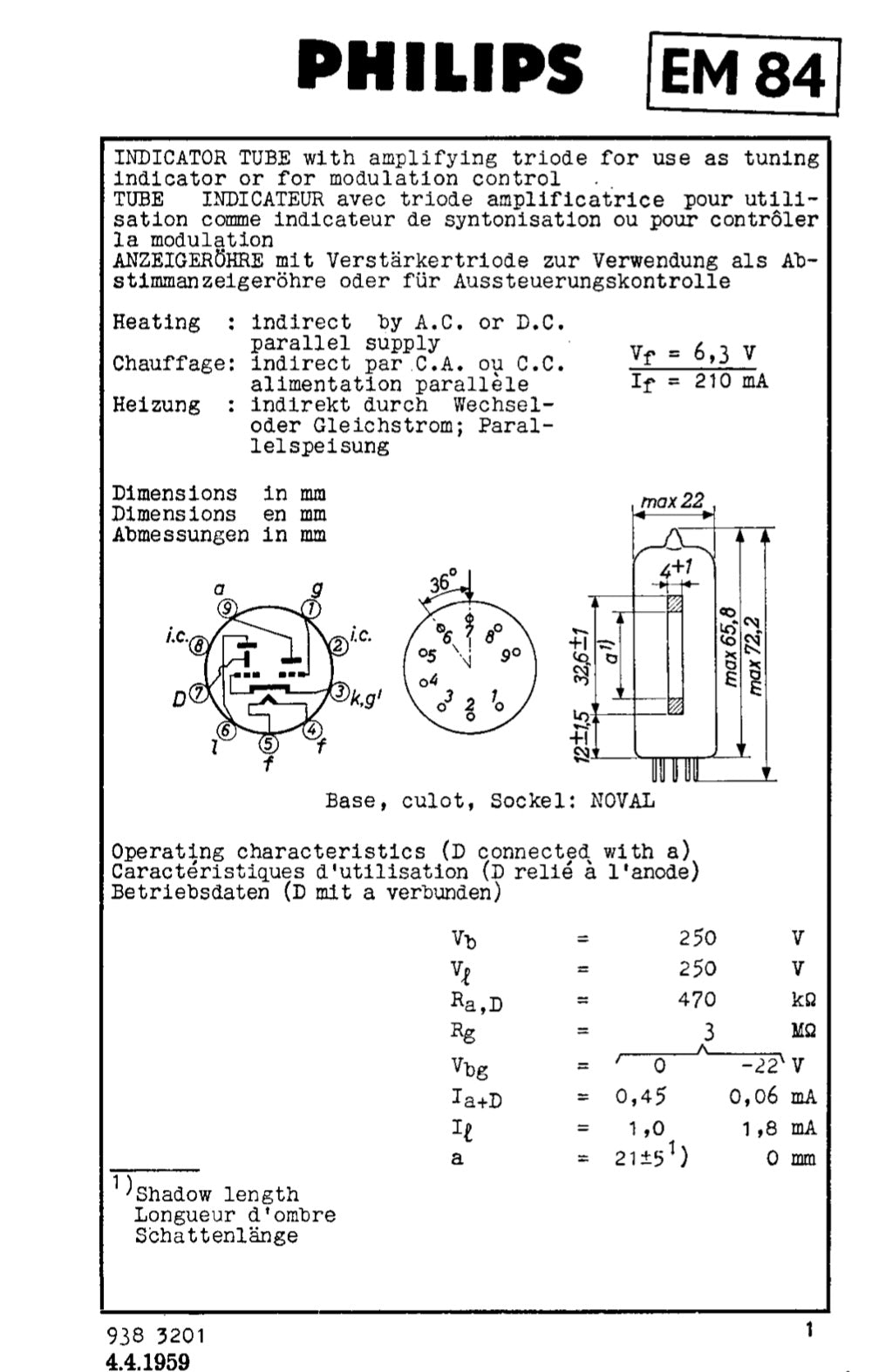 EM84, ZAERIX, NEW BOXED, 6E3P, 6FG6, CV5434,