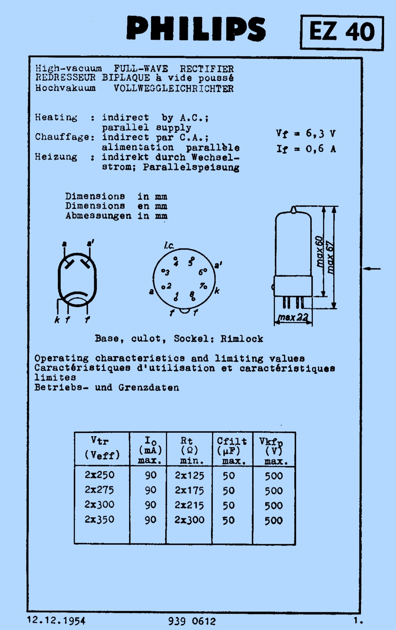 EZ40, SIEMENS, NEW BOXED, 66KU, 6BT4, CV3891, U150, U718, UU9, CV3891