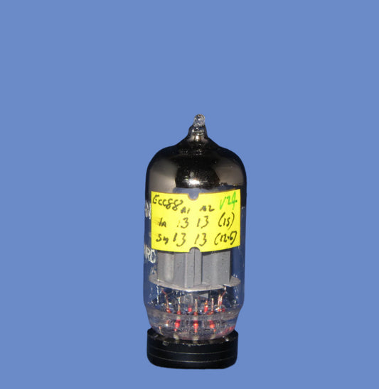 ECC88, HEWLETT PACKARD BADGED AMPEREX, WHITE PRINT, JULY 1961 DATE CODE