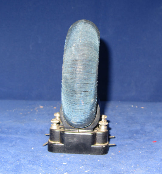 DUBILIER TOROID COIL, BLUE LITZ WIRE, PLUS HOLDER, FROM 1929