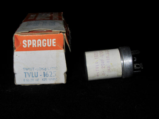 SPRAGUE, 8-20uF 475V, wkg, ELECTROLYTIC, RADIAL CAPACITOR, TVLU-1625