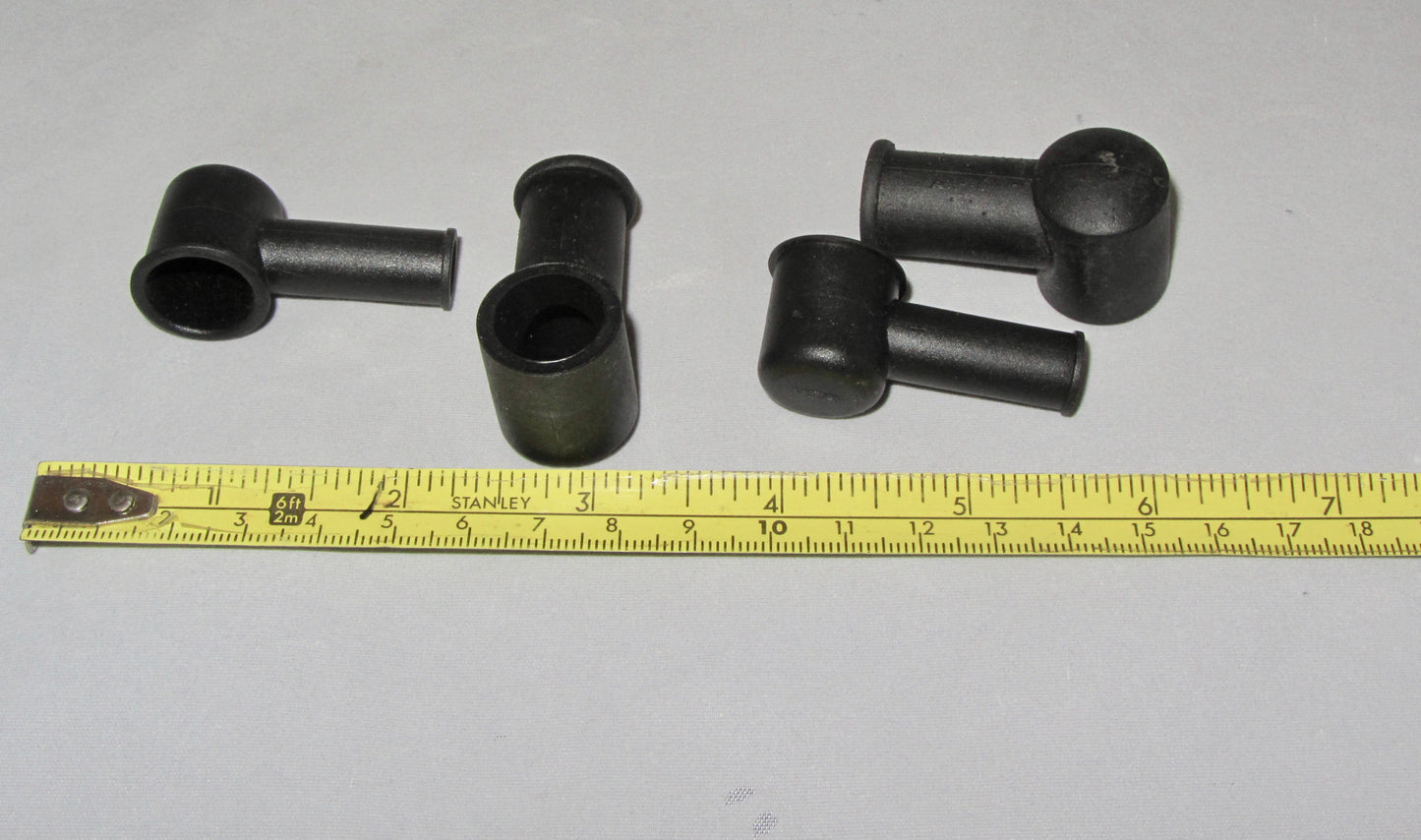 RUBBER, VINTAGE TERMINAL COVERS, CABLE ENTRY 10mm DIA, TERMINAL ENTRY 15mm DIA