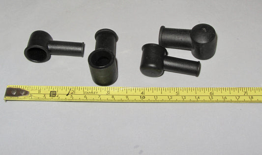 RUBBER, VINTAGE TERMINAL COVERS, CABLE ENTRY 10mm DIA, TERMINAL ENTRY 15mm DIA