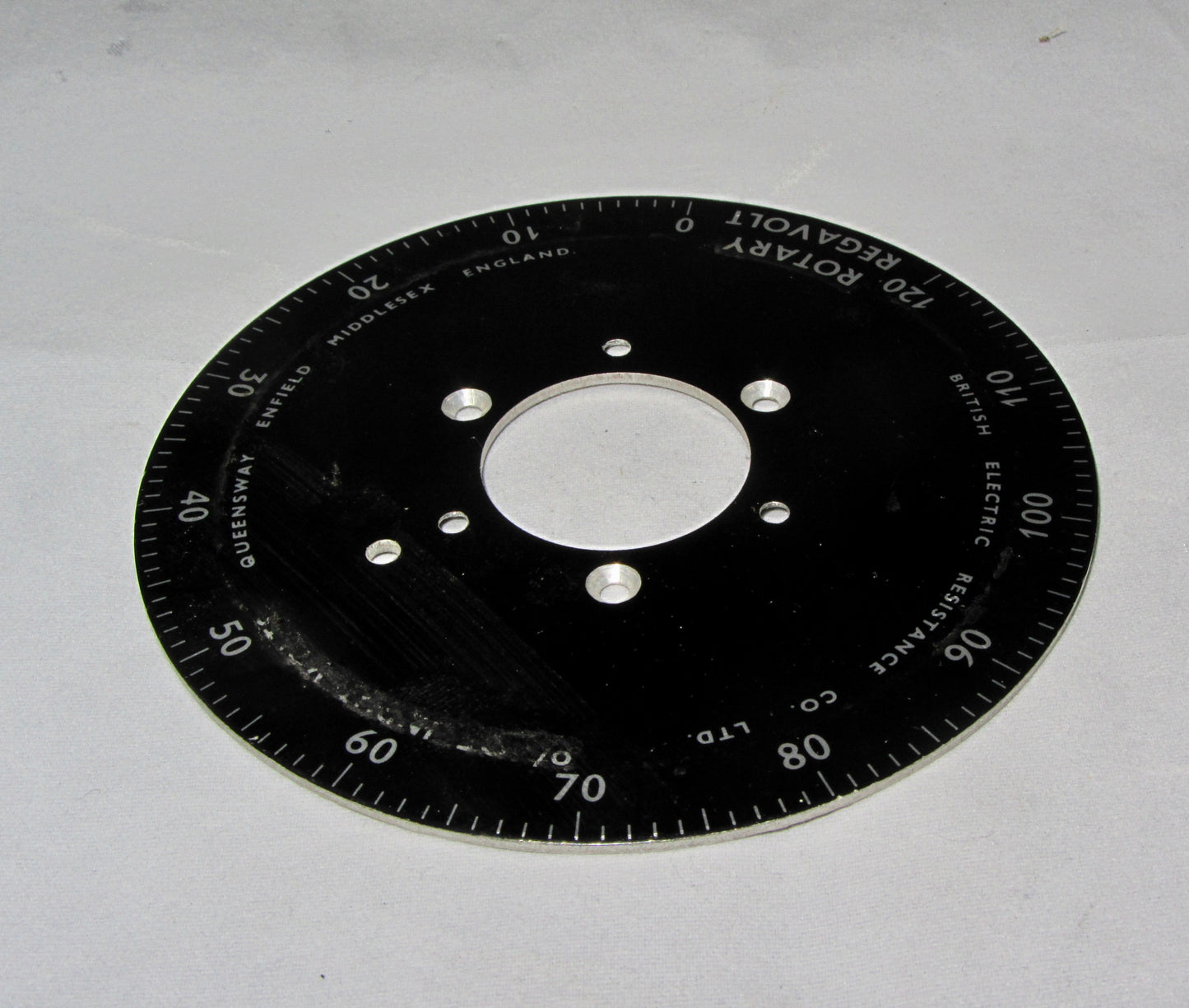 SCALE PLATE FOR ROTARY REGAVOLT, VARIAC