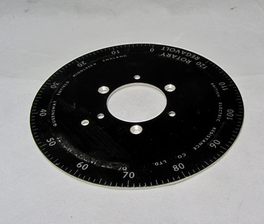 SCALE PLATE FOR ROTARY REGAVOLT, VARIAC