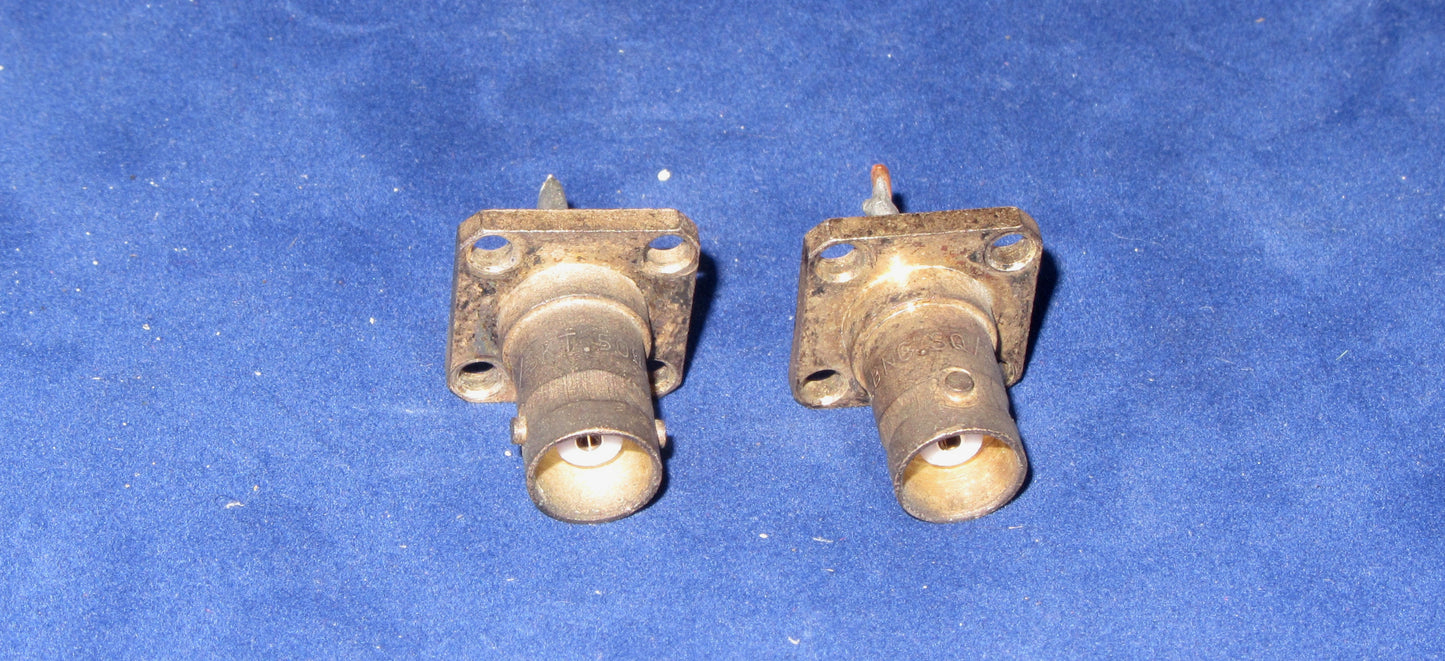 BNC, CHASSIS MOUNT PLUGS, SQUARE BASE, 4 SCREW, EX EQUIPT