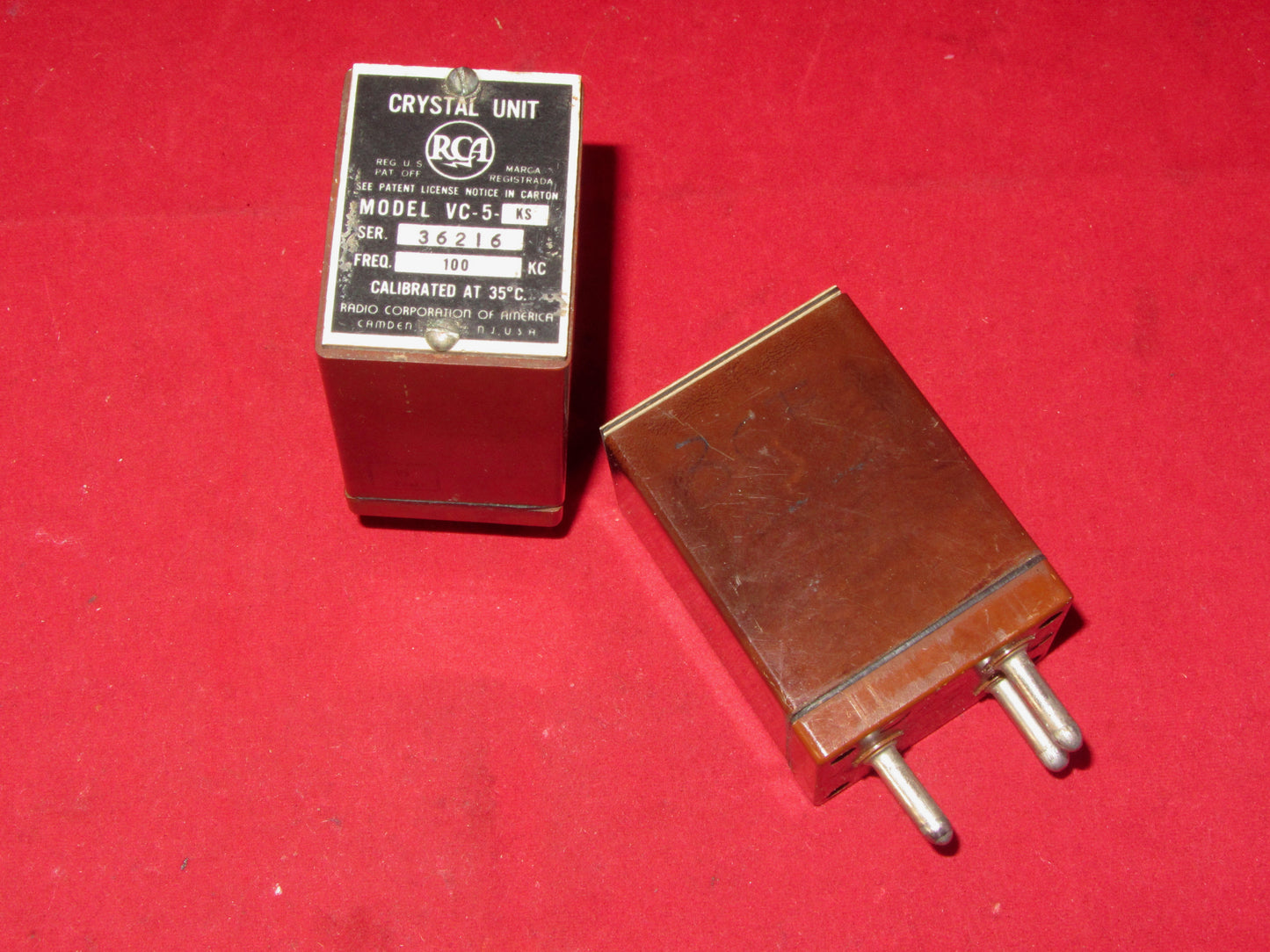 RCA, V CUT CRYSTAL, TYPE VC-5,  100KHz, 100 KCS