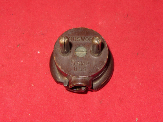 VINTAGE, BAKELITE, BRASS PINS, 2 PIN PLUG, WANDSWORTH 5S BSS