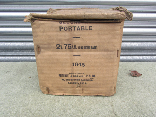 PRITCHETT & GOLD AND EPS LTD. 1945 DATED, BOXED, 2V 75 A/H ACCUMULATOR, UNUSED UNFILLED
