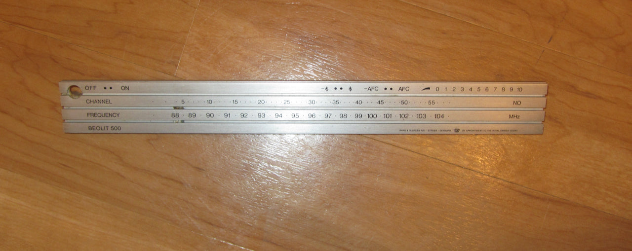 BANG & OLUFSEN, B & O, BEOLIT 500, ALUMINIUM TOP PANEL TUNING SCALE