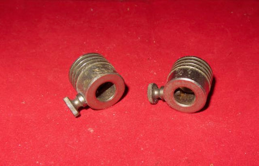 Eimac HR-6 , HR6,Heat Disippating Connectors, 2-240, 4-65A, 4-125A, 4-250A, 4-400A, 100-TH, 250-TH, Or Other Tube With 0.367" Topcap, Top Cap, Pair of Used Topcaps.