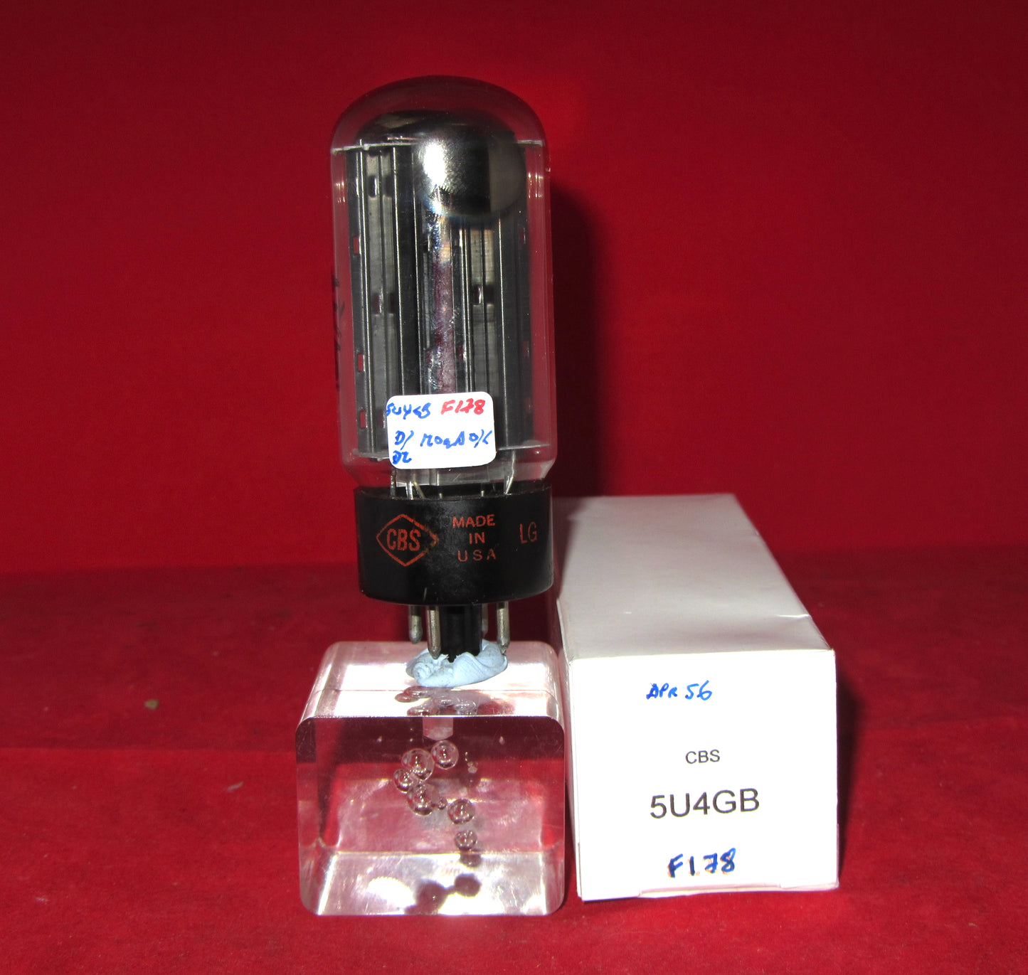 5U4GB, CBS-HYTRON, 1956 MANUFACTURE, 5U4