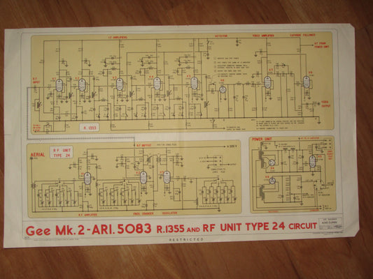 WW2 ORIGINAL AIR MINISTRY T1154 SIMPLIFIED CIRCUIT