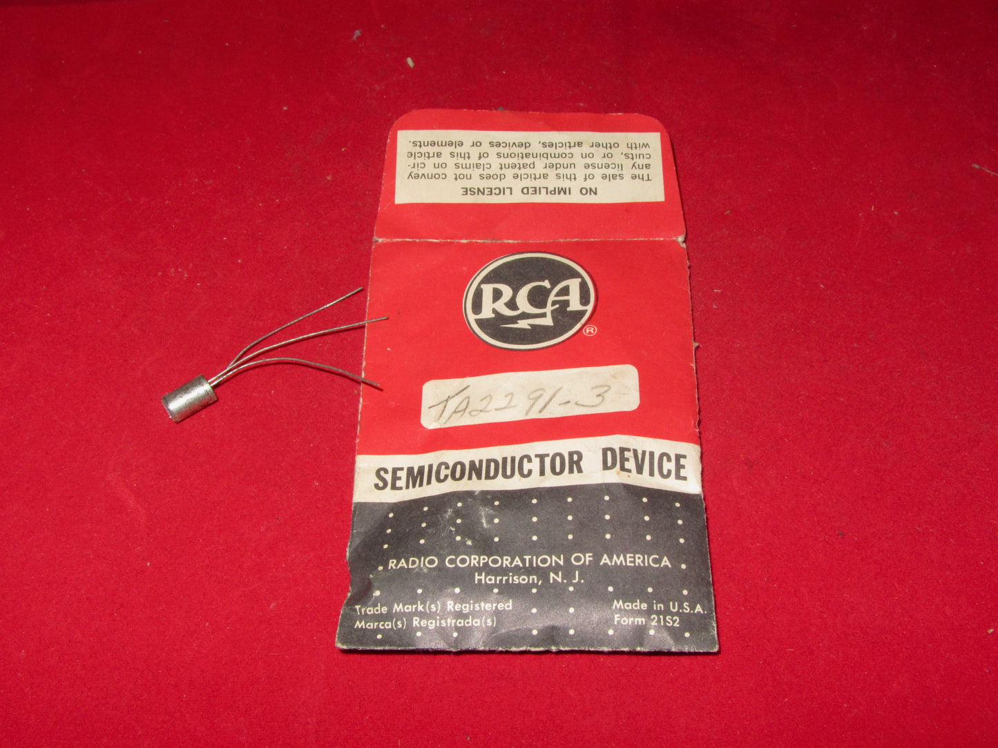 RCA, TA2359A,  PROTOTYPE TRANSISTOR,PNP GERMANIUM, PACK OF 3, NOS