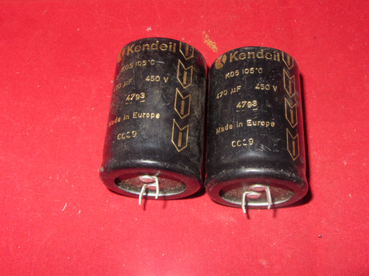 Kendeil, 470uF @ 450V, axial, PCB, snap in, electrolytic capacitors