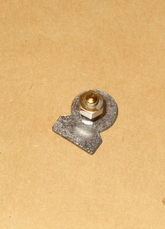 ELECTRONIC INSTRUMENTS LTD, EIL, KENT, CHROME & ENAMEL BADGE, FROM pH METER, 12 X 10mm SIZE, BOLTED STUD MOUNT