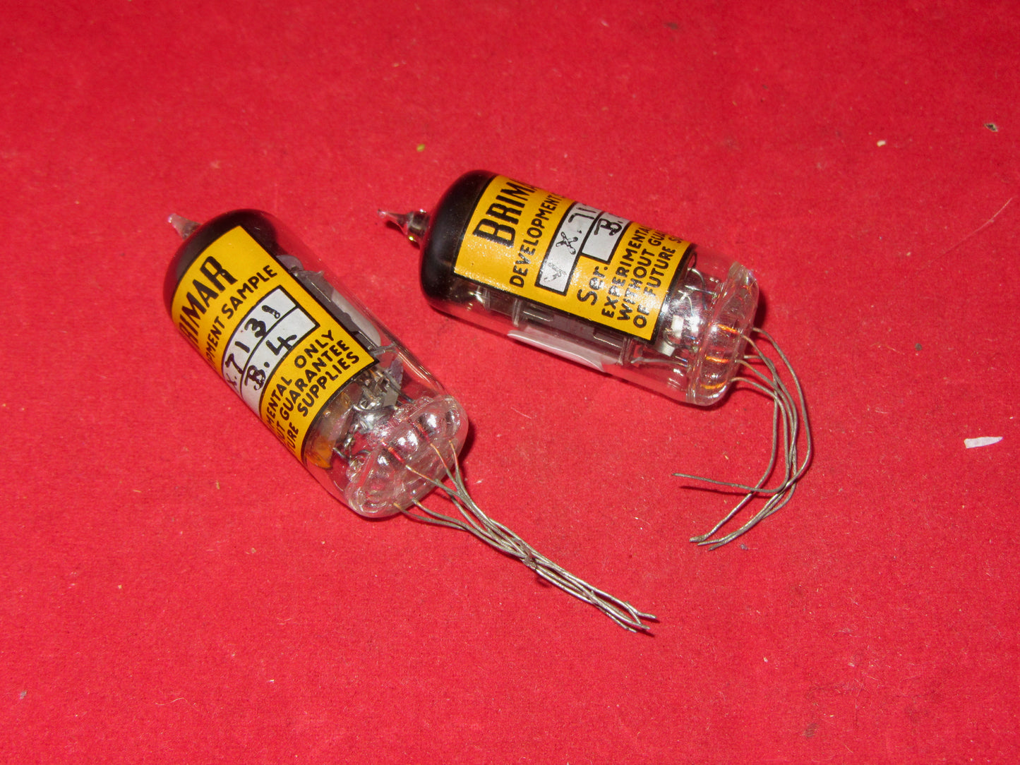 VX7131 Brimar, CV4067, CV471, VX8167 Experimental, Laboratory Sample, Tetrode, Wiire Ended, Jan 1956