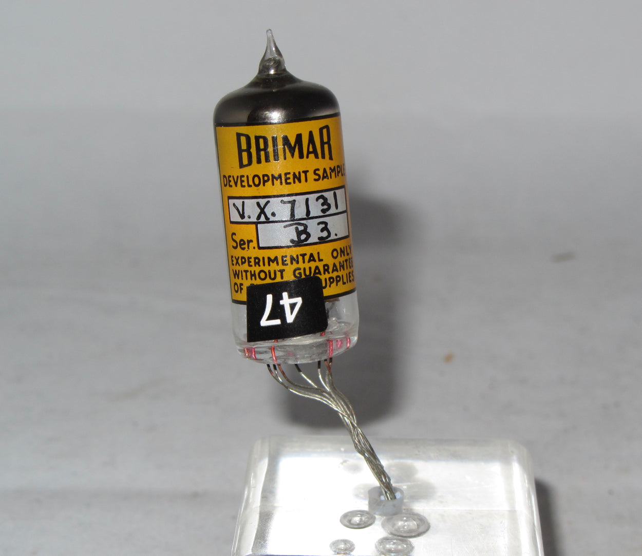 VX7131, BRIMAR, EXPERIMENTAL, LABORATORY SAMPLE, WIRE B9A BASED