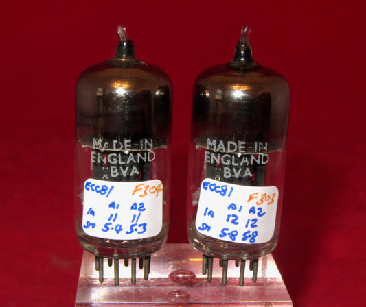 ECC81, MATCHED PAIR OF BRIMAR 1960S MANUFACTURE