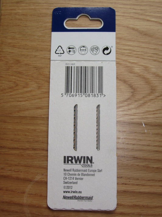 Irwin ,HCS Jig Saw Blades, Wood cutting, 8 TPI ,Bosch ,T111C ,Wood 4 to 50mm, PACK OF 2X