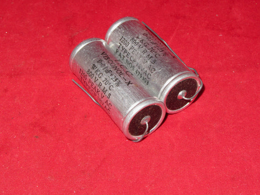 TCC, VISCONOL-X, PAPER IN OIL, PIO, CAPACITORS, AXIAL, 0.01uF @ 800V, EX MILITARY, NEW OLD STOCK,