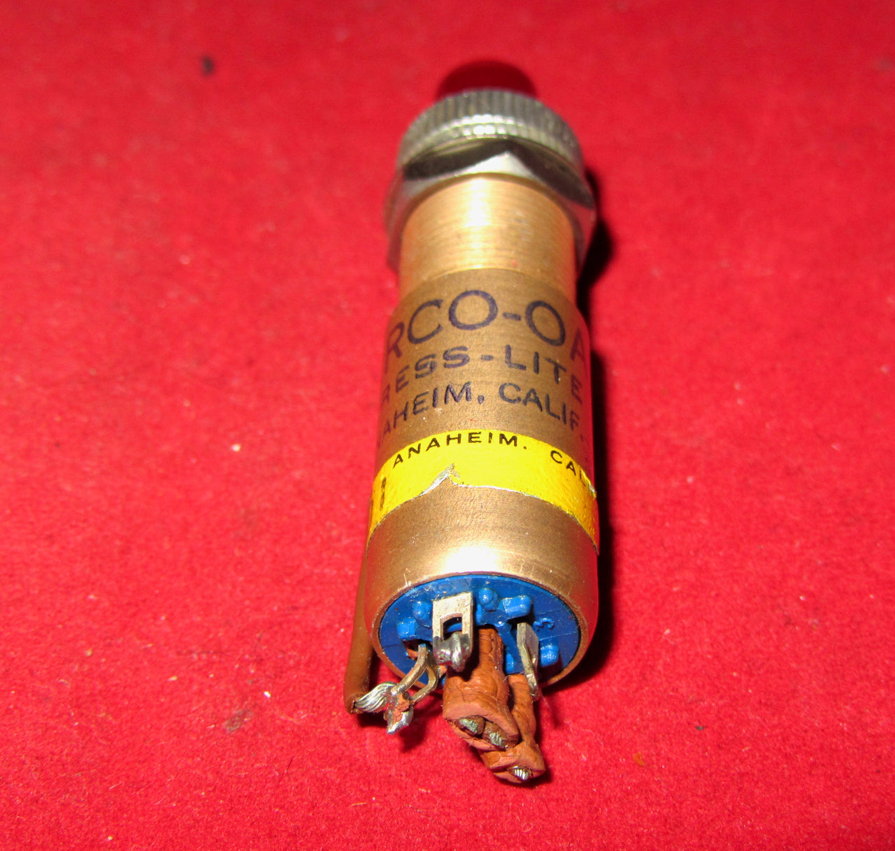 ARCO-OAK, PRESS-LITE, LATCHING, ILLUMINATED, SPST, SWITCH, EX EQUIPT