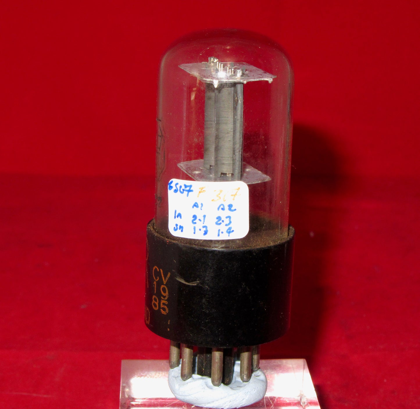 CV1985, BRIMAR, MIL SPEC 6SL7GT, , FAT BLACK BASE, ORANGE PRINT, ECC35, VT-229, FOOTSCRAY , MARCH 1952 PRODUCTION 6SL7