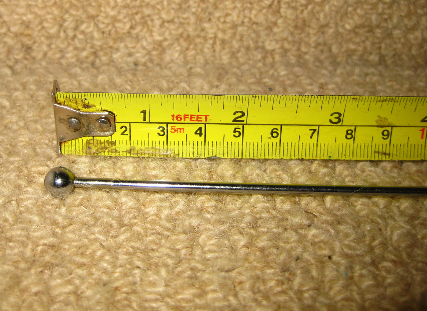 TELESCOPIC ANTENNA, CHROME FINISH, 8 INS LENGTH CLOSED, 20 INS OPEN, BASE OD 9mm