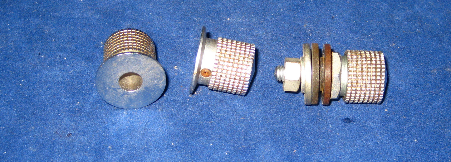 MILLED & KNURLED METAL, RADIO KNOBS, 19mm SKIRT, 6mm SHAFT