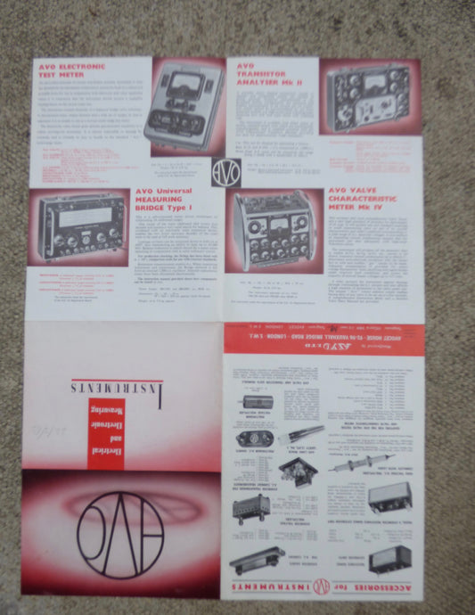 AVO, ELECTRICAL & ELECTRONIC MEASURING INSTRUMENTS, BROCHURE, 1963