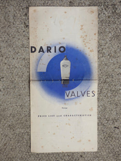 DARIO, DARIO VALVES, PRICE LIST & CHARACTERISTICS, 1936