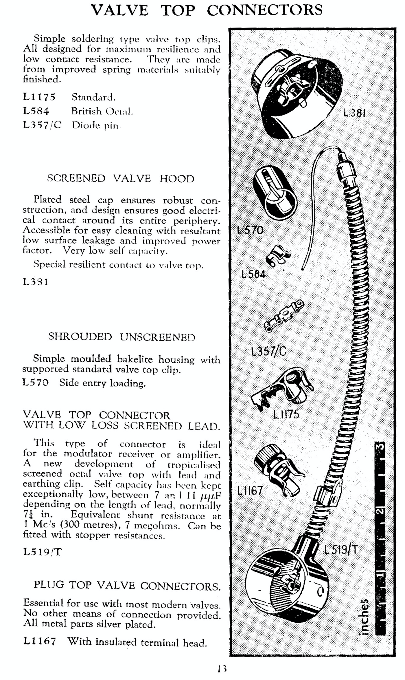VINTAGE, BELLING, SHIELDED TOP CAP LEAD, 15 - 20cm LENGTH