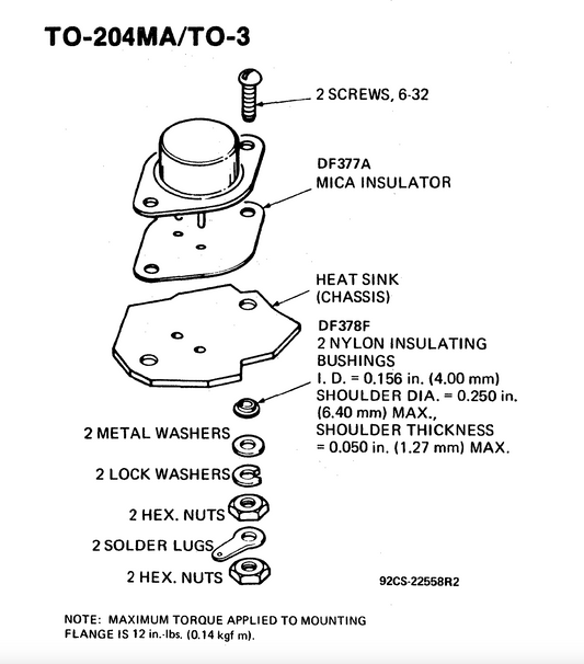 RCA, DF377a, MICA, INSULATING WASHER, THERMAL INSULATOR, TRANSISTOR, TO-3,  PACK,
