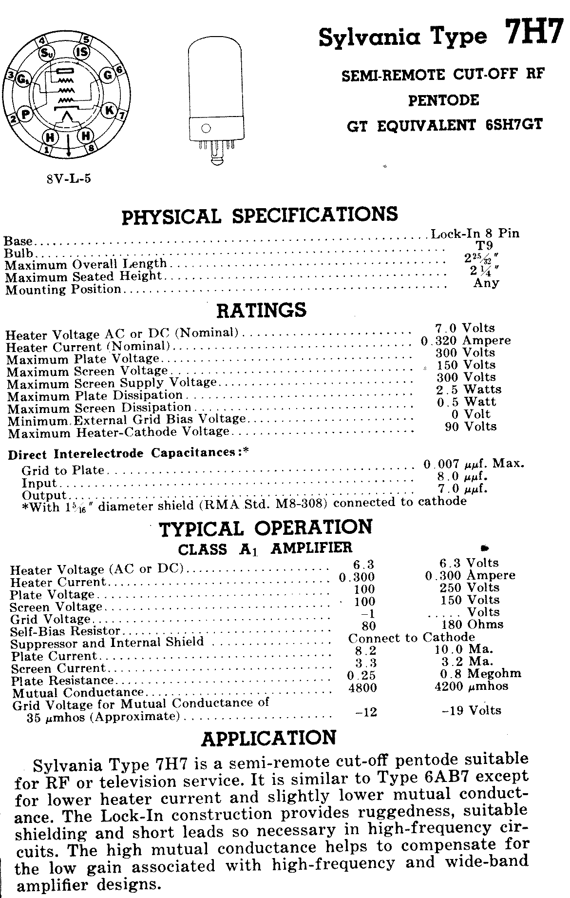7H7, RCA, NEW BOXED, CV895, VT-190, W143, W148, W81,