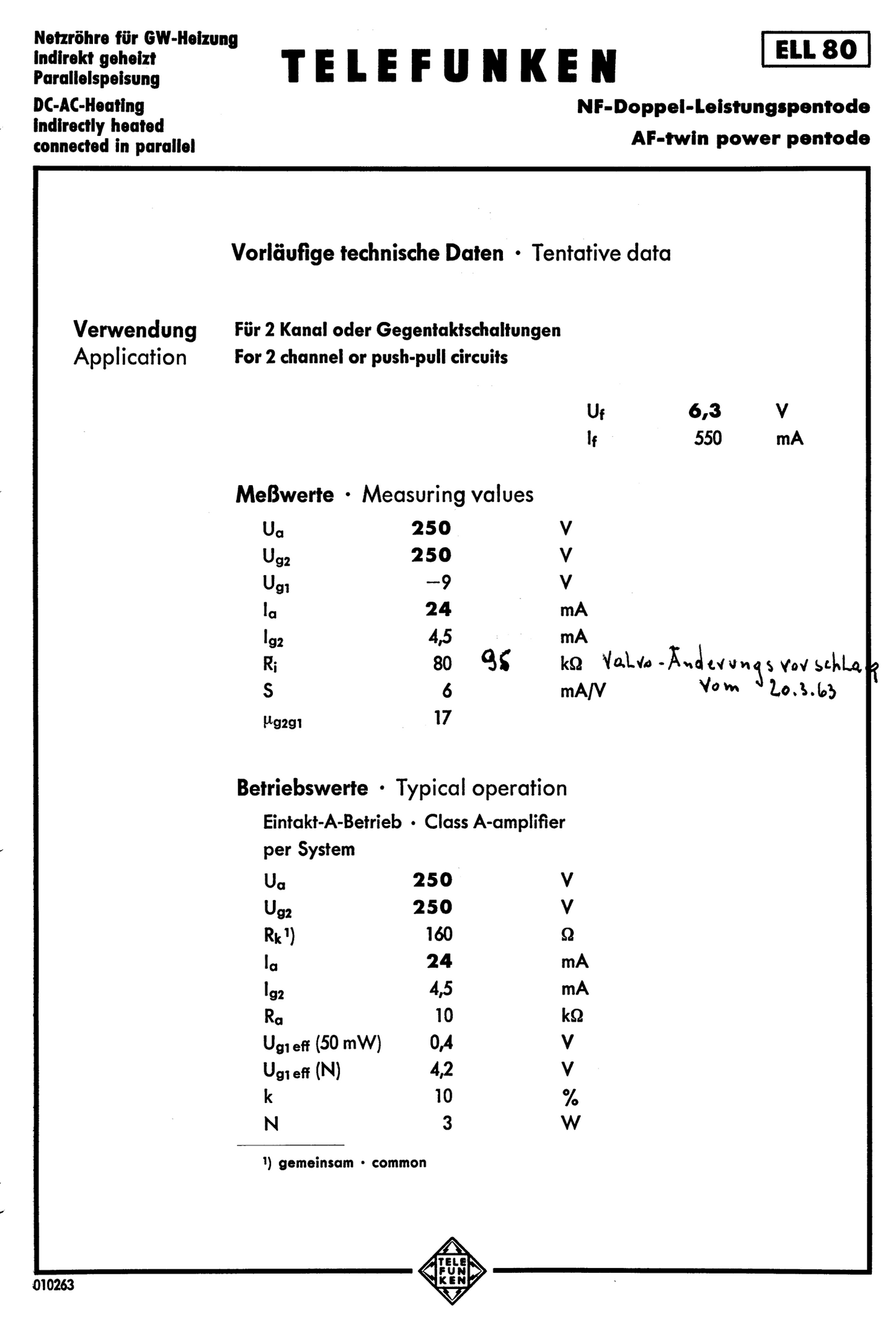 ELL80, MULLARD, 6HU8, NEW BOXED